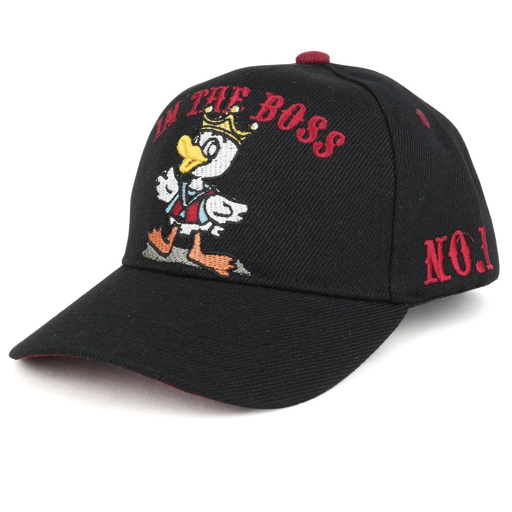 Trendy Apparel Shop Infant's I'm The Boss Duck Embroidered Structured Baseball Cap