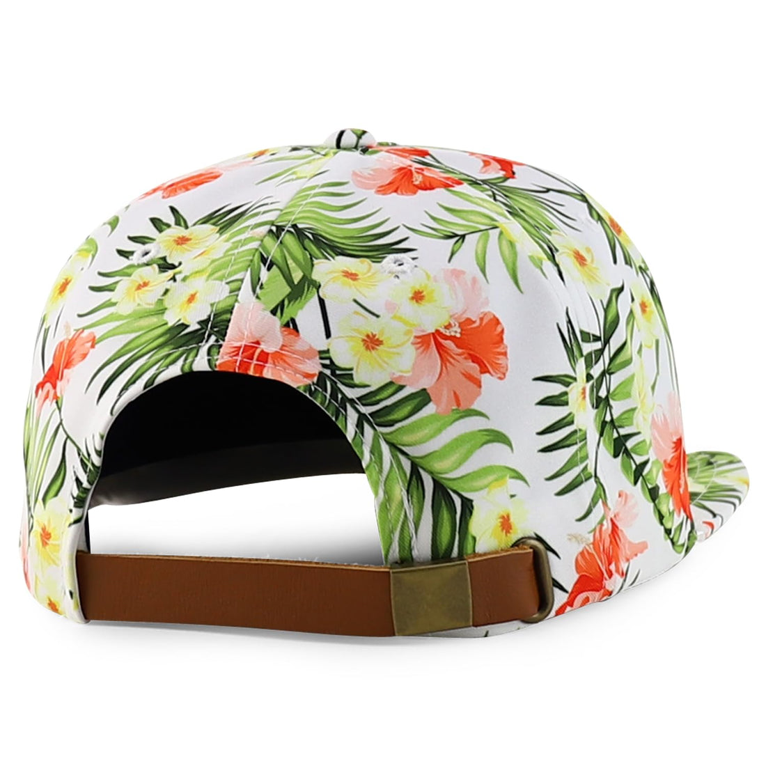 Trendy Apparel Shop Floral Print Unstructured 5 Panel Flatbill Rope Baseball Cap