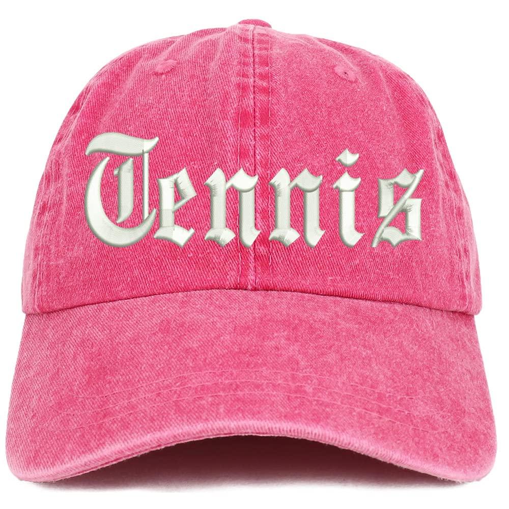 Trendy Apparel Shop Old English Tennis Washed Pigment Dyed Baseball Cap