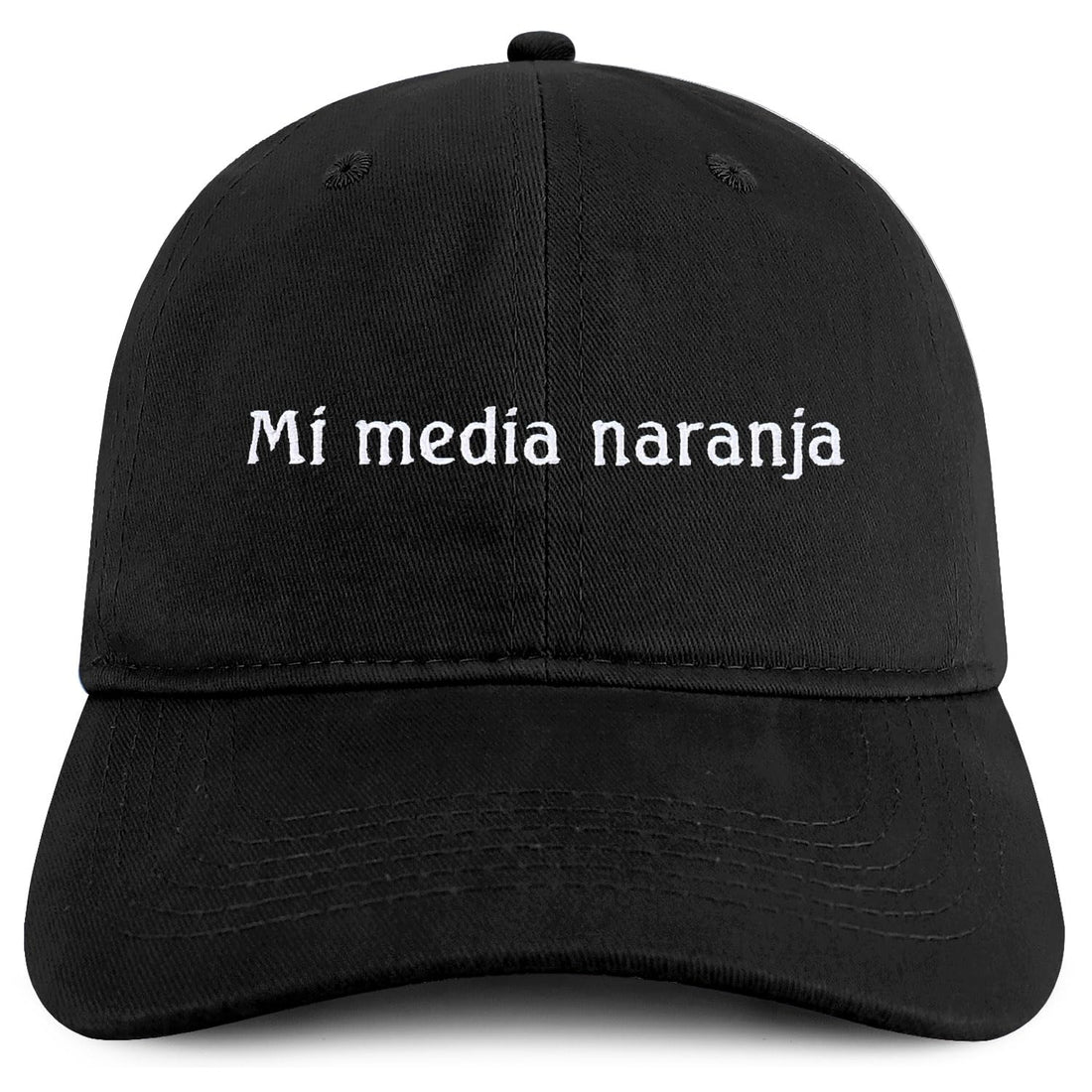 Trendy Apparel Shop Mi Media Naranja Embroidered Cotton Low Profile Dad Hat