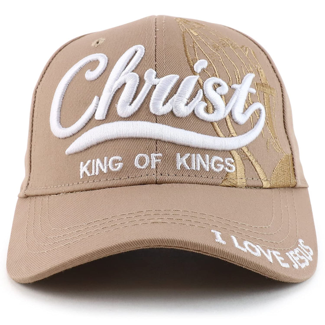 Trendy Apparel Shop 3D Christ King of Kings Embroidered Jesus Christian Ball Cap