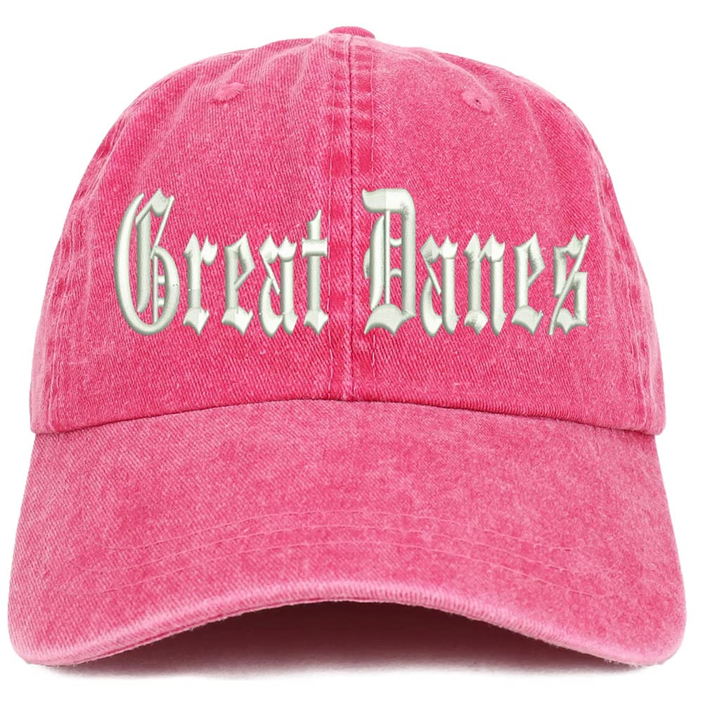 Trendy Apparel Shop Old English Great Danes Washed Pigment Dyed Baseball Cap
