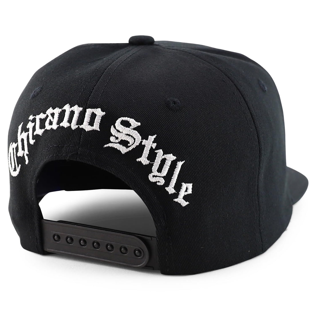 Trendy Apparel Shop Chicano Skull with Bandana Embroidered Flatbill Snapback Cap