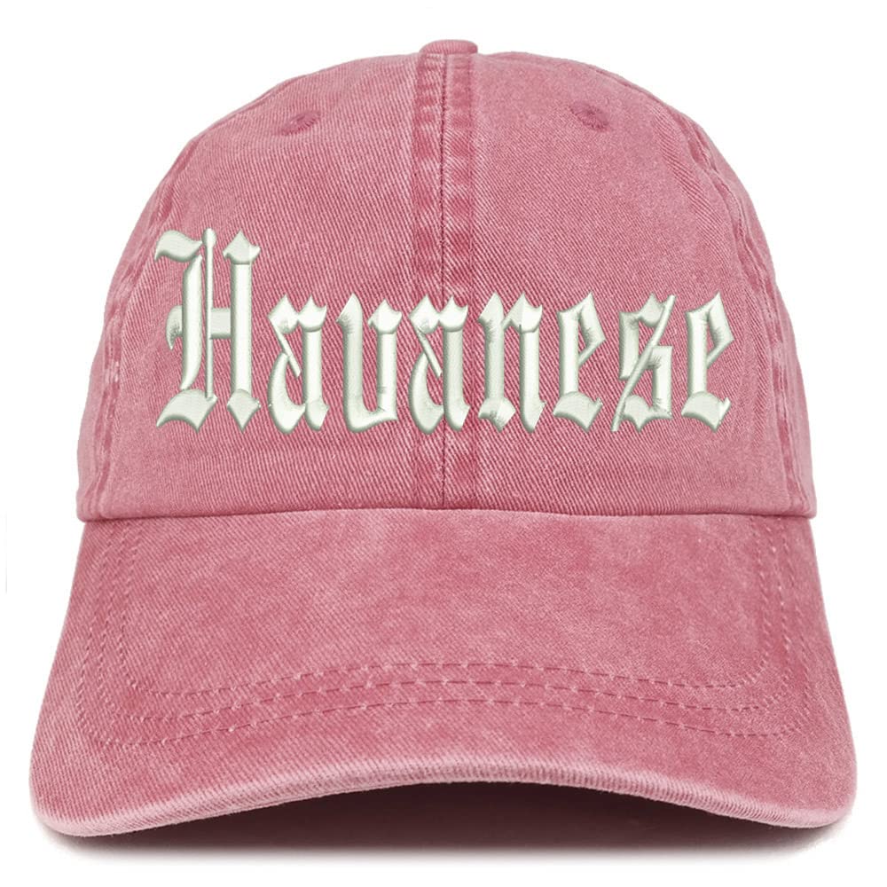 Trendy Apparel Shop Old English Havanese Washed Pigment Dyed Baseball Cap