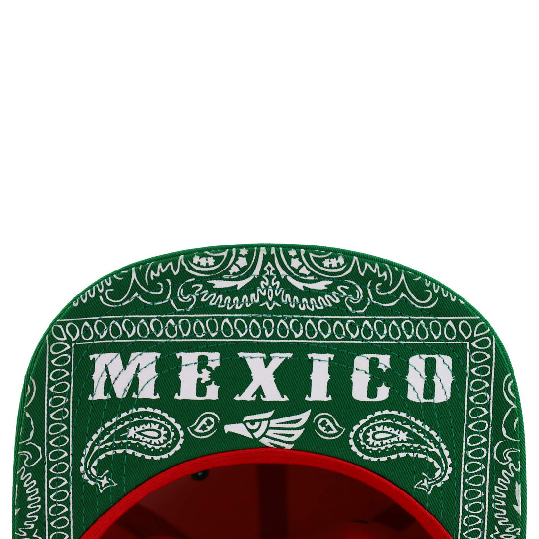 Trendy Apparel Shop Hecho En Mexico Eagle 3D Embroidered Snapback Cap - Red Green