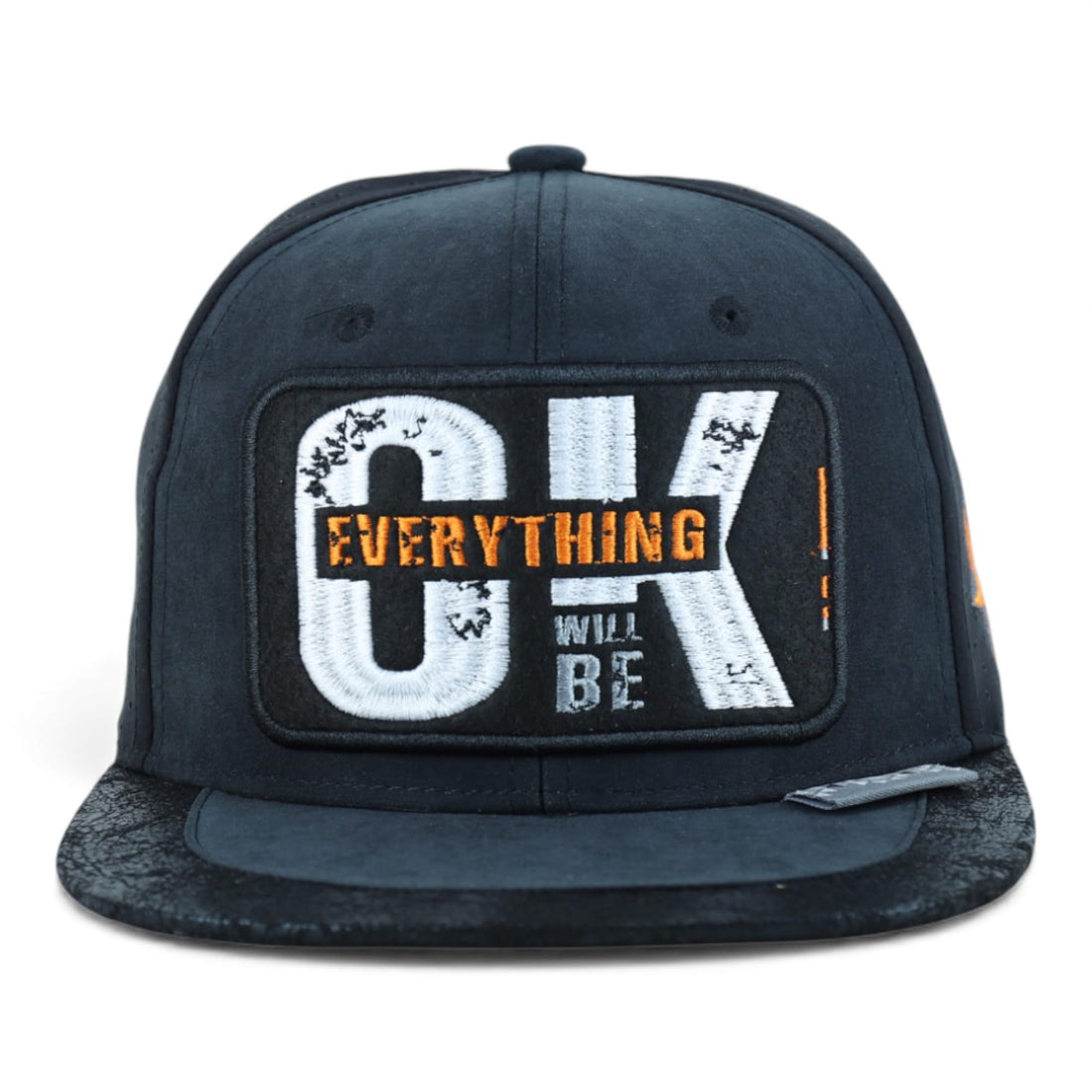 Trendy Apparel Shop Everything Will Be Ok Embroidered Suded Mesh Back Cap