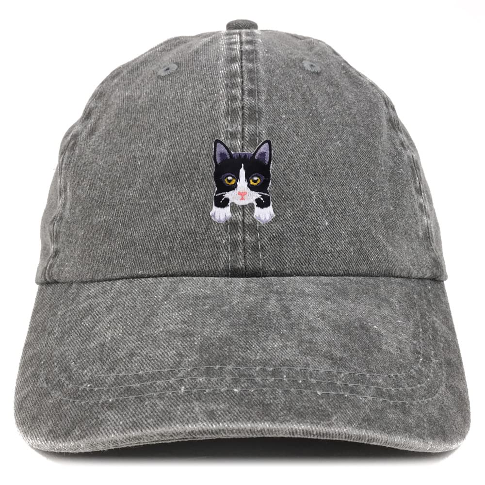 Trendy Apparel Shop Tuxedo Cat Kitten Patch Pigment Dyed Washed Baseba Trendy Apparel Shop Tuxedo Cat Kitten Patch Pigment Dyed Washed Baseba