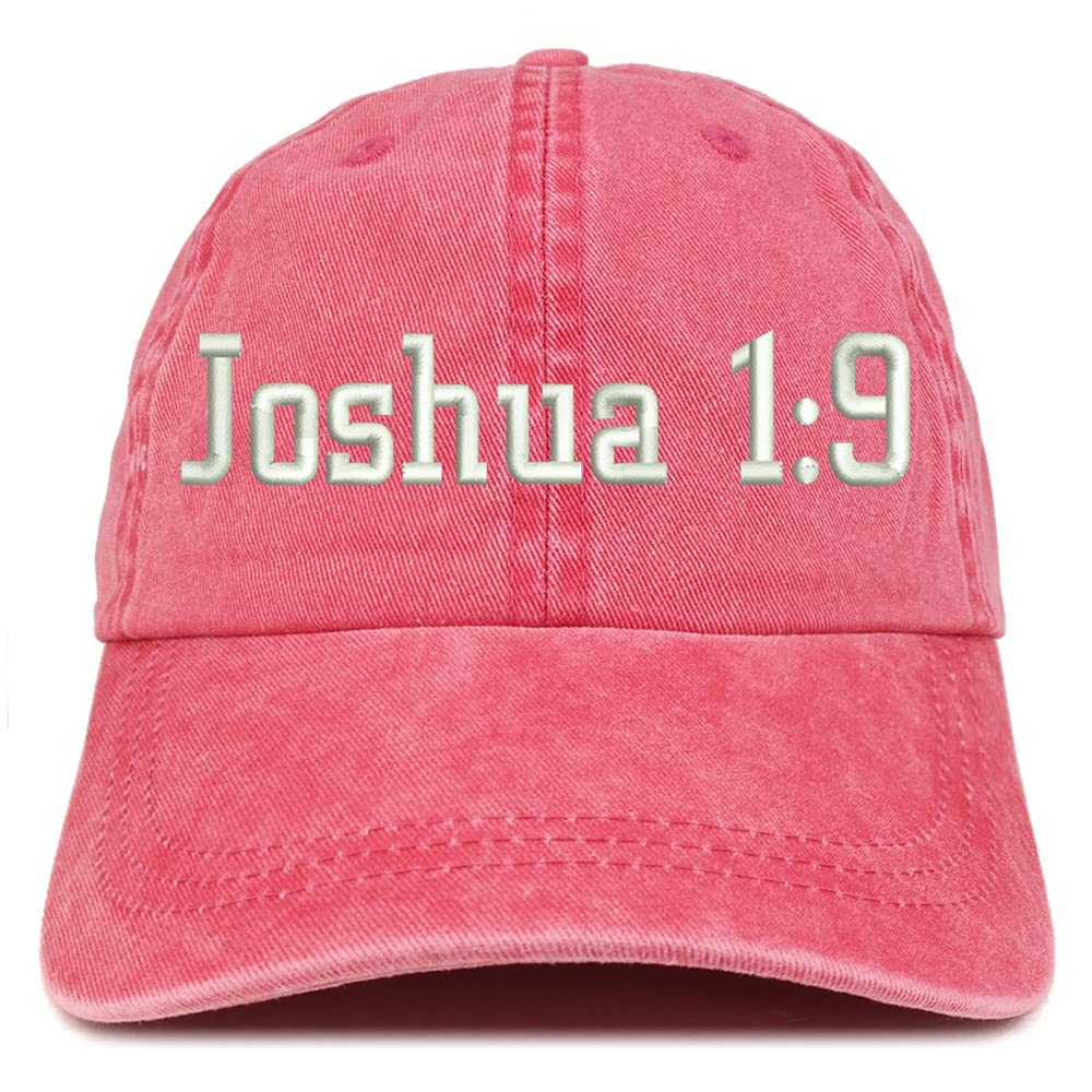 Trendy Apparel Shop Joshua 1:9 Washed Pigment Dyed Baseball Cap