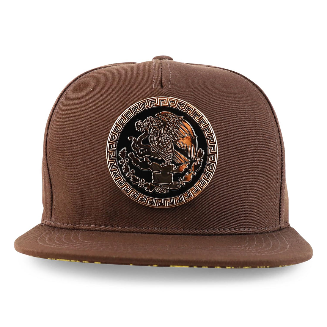 Trendy Apparel Shop Metal Mexico Eagle Decorated Flatbill Snapback Baseball Cap