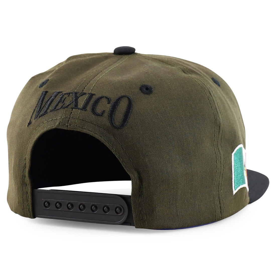 Trendy Apparel Shop 6 Panel Structured Mexico Eagle Flat Bill Snapback Baseball Cap