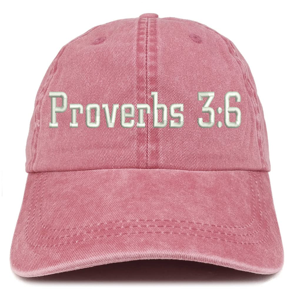 Trendy Apparel Shop Proverbs 3:6 Washed Pigment Dyed Baseball Cap