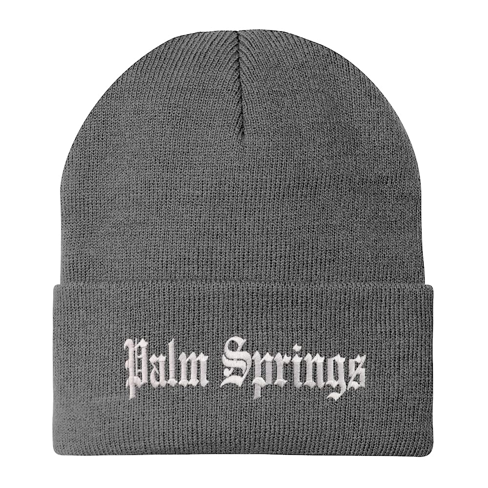 Trendy Apparel Shop Palm Springs Old English Embroidered Long Cuff Beanie
