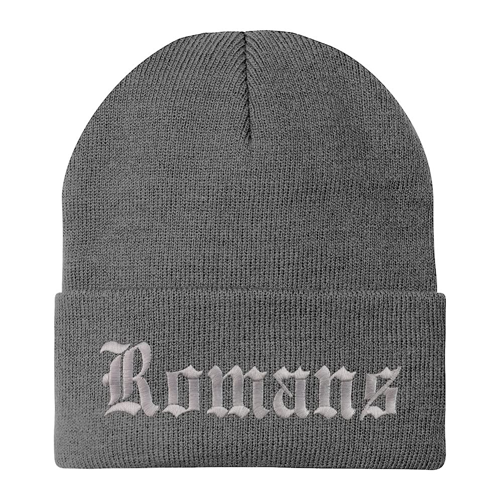 Trendy Apparel Shop Romans Old English Embroidered Long Cuff Beanie
