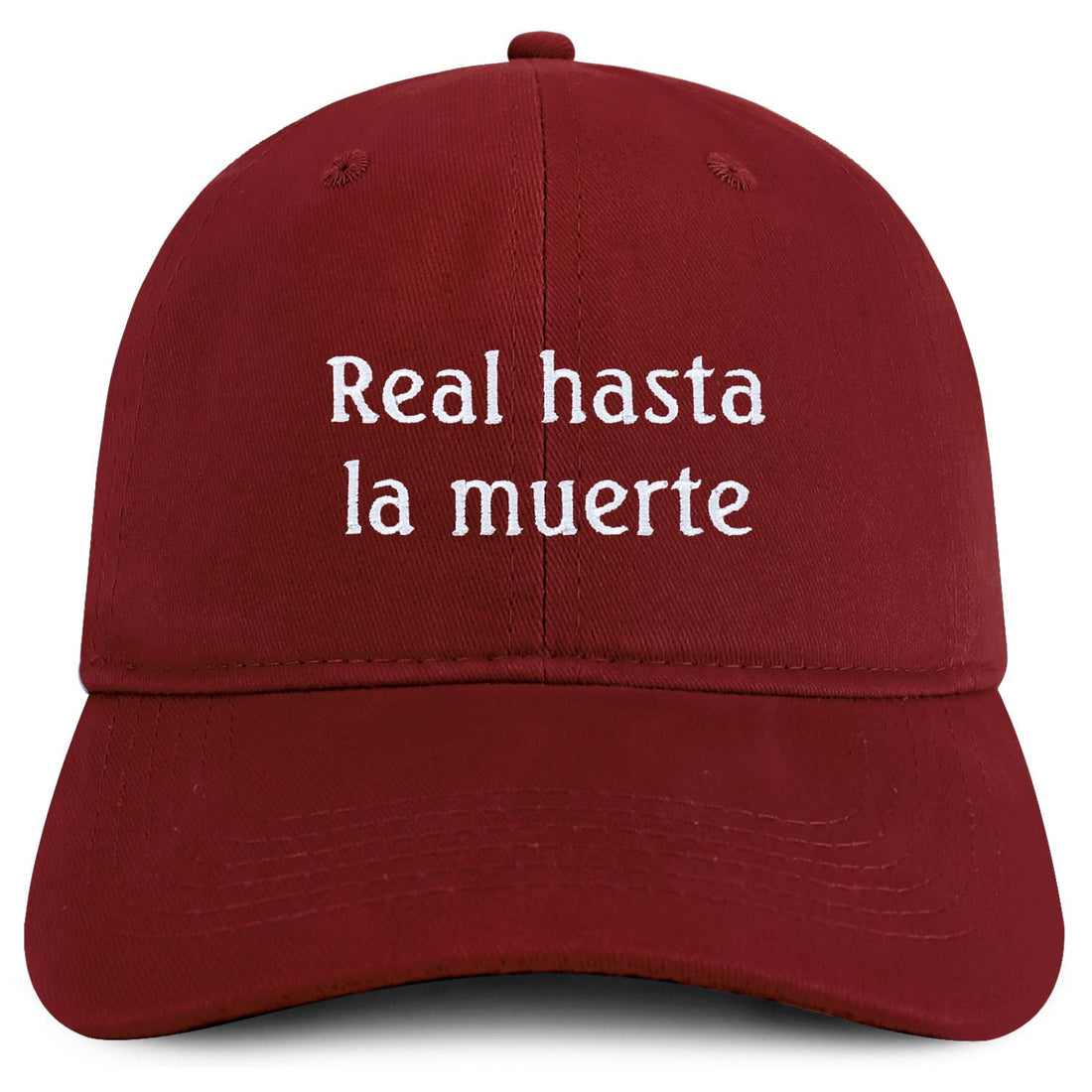 Trendy Apparel Shop Real Hasta la Muerte Embroidered Cotton Low Profile Dad Hat