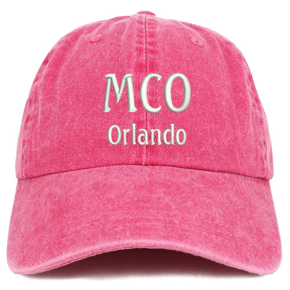 Trendy Apparel Shop MCO Orlando Embroidered Pigment Dyed Washed Baseball Cap