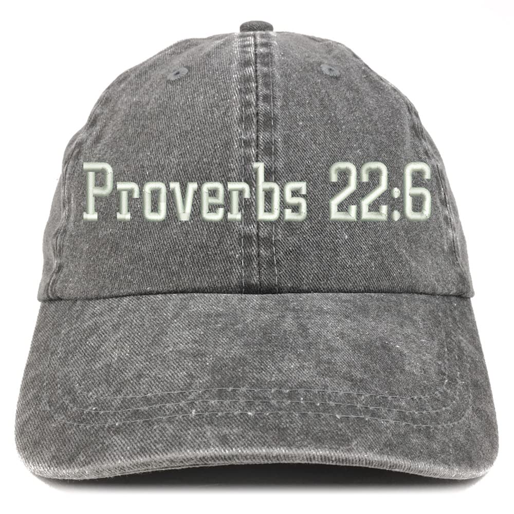 Trendy Apparel Shop Proverbs 22: 6 Washed Pigment Dyed Baseball Cap