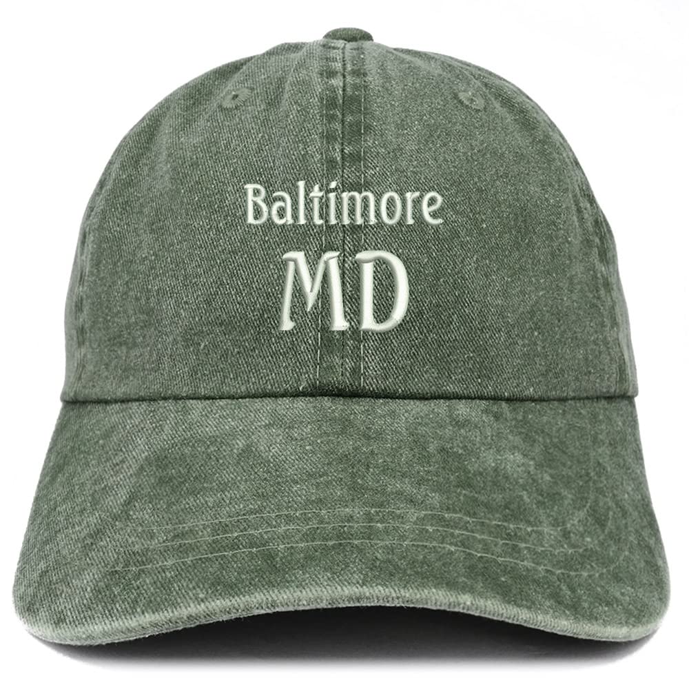 Trendy Apparel Shop Baltimore MD Embroidered Pigment Dyed Washed Baseball Cap