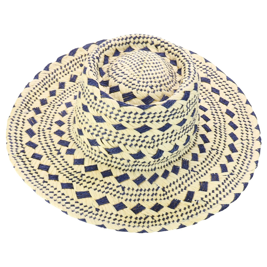 Trendy Apparel Shop Tribal Pattern Wide Brim Paper Gambler Hat