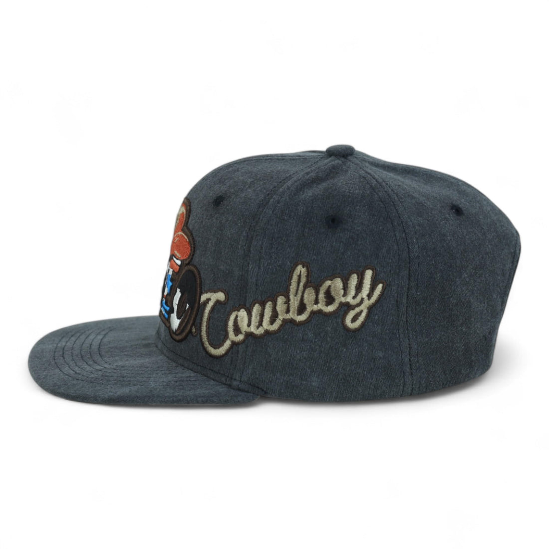 Trendy Apparel Shop Rodeo Design Embroidered Washed Cotton Flat Bill Snapback Cap