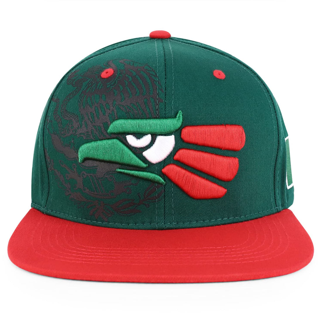 Hecho En Mexico Eagle 3D Embroidered Flat Bill Snapback Cap