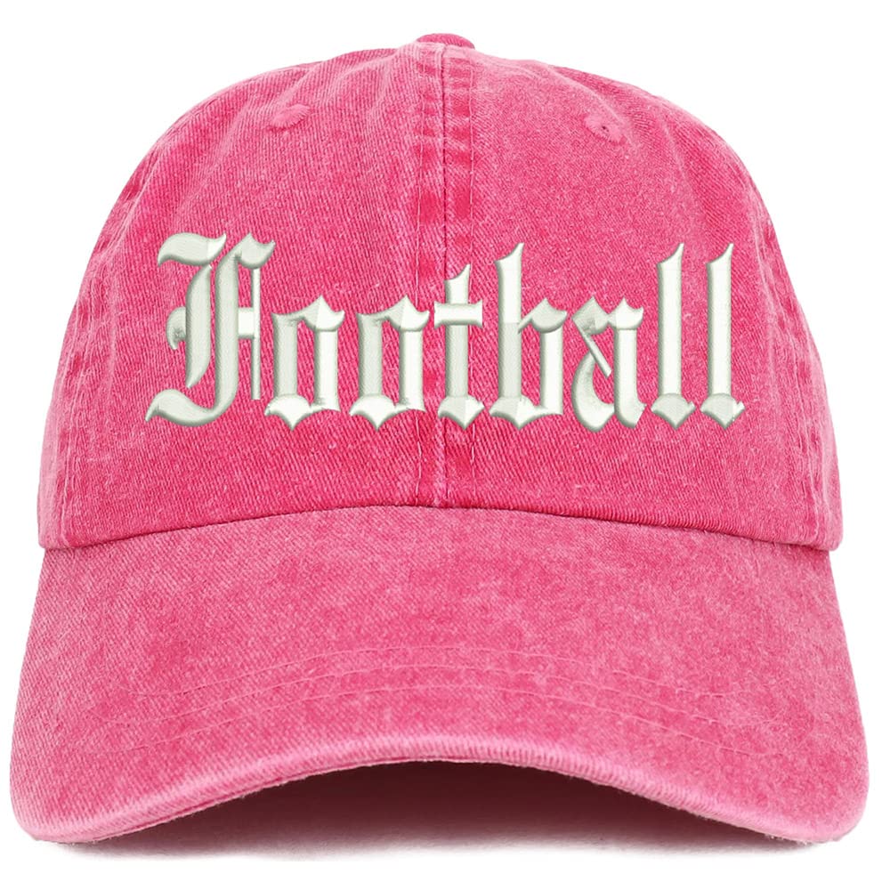 Trendy Apparel Shop Old English Football Washed Pigment Dyed Baseball Cap