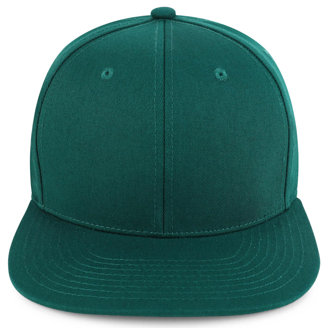 Trendy Apparel Shop 100% Cotton Plain Structured 6 Panels Flatbill Snapback Baseball Cap