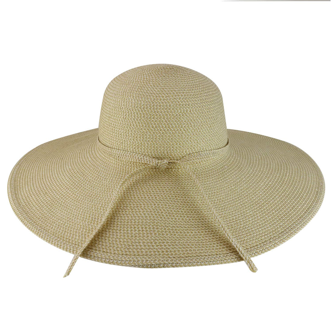Trendy Apparel Shop UPF 50+ Paper Braid Tweed 5" Flat Brim Sun Shade Hat