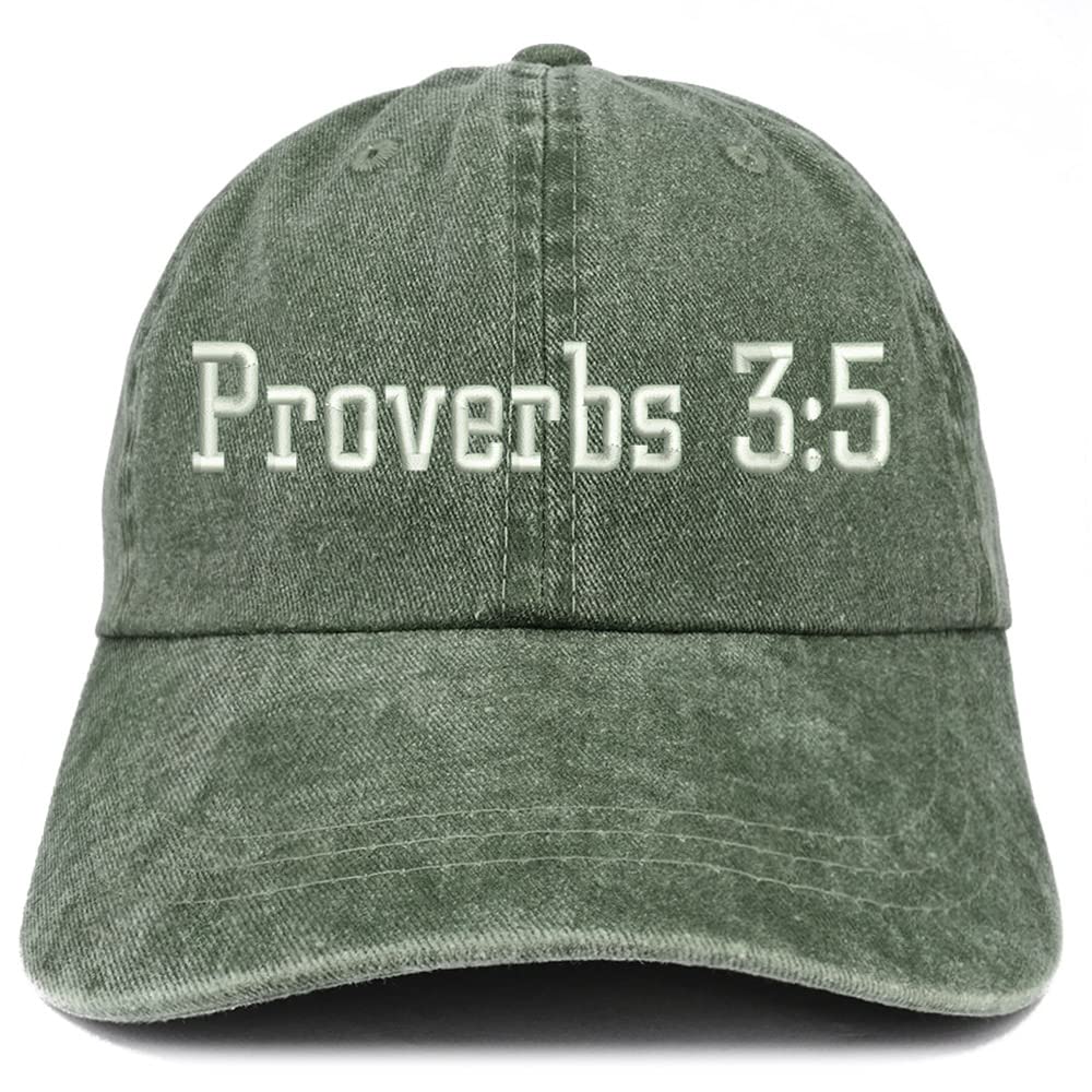 Trendy Apparel Shop Proverbs 3:5 Washed Pigment Dyed Baseball Cap