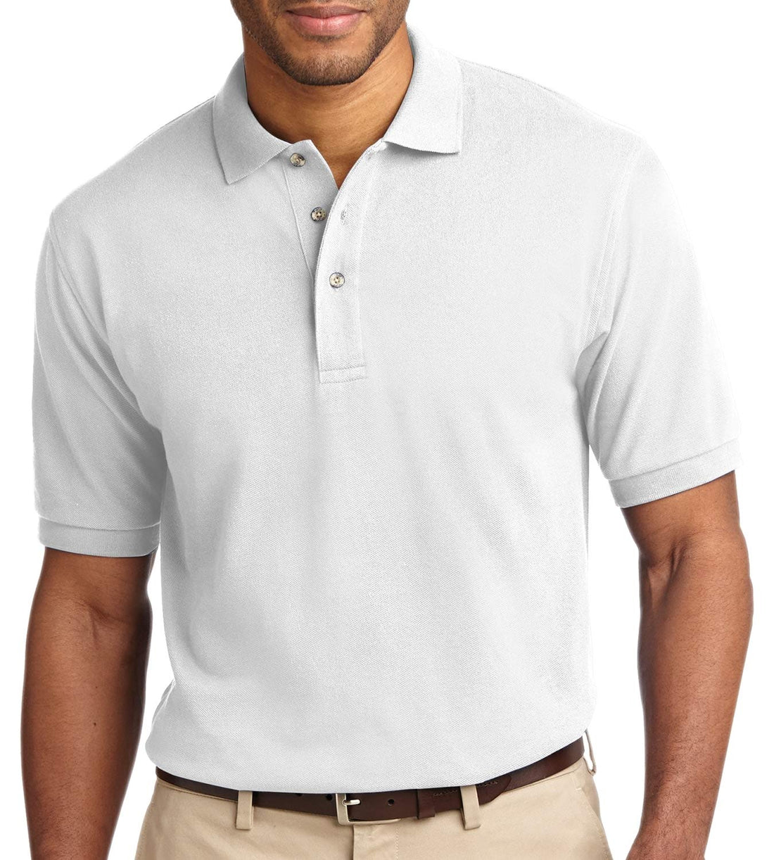 Trendy Apparel Shop Soft Cotton Shrink Resistant Easy Care Heavyweight Durable Men's Polo Big and Tall Shirt