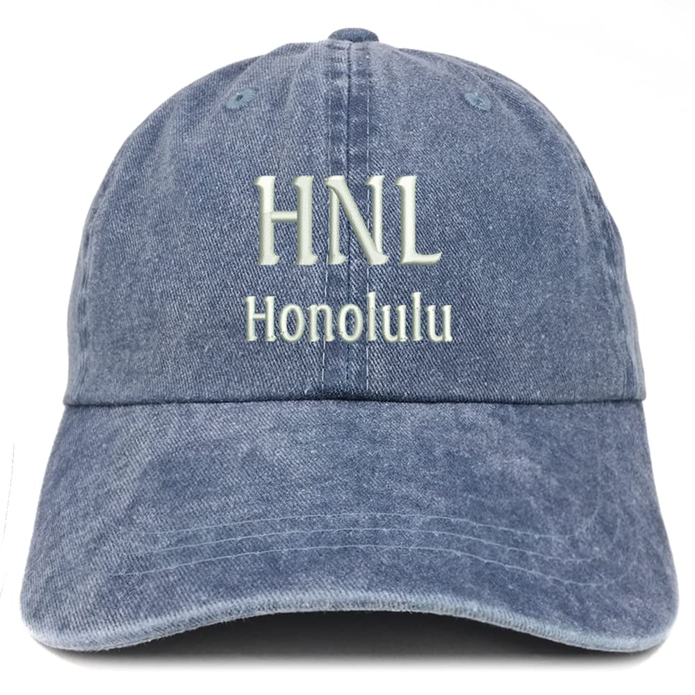 Trendy Apparel Shop HNL Honolulu Embroidered Pigment Dyed Washed Baseball Cap