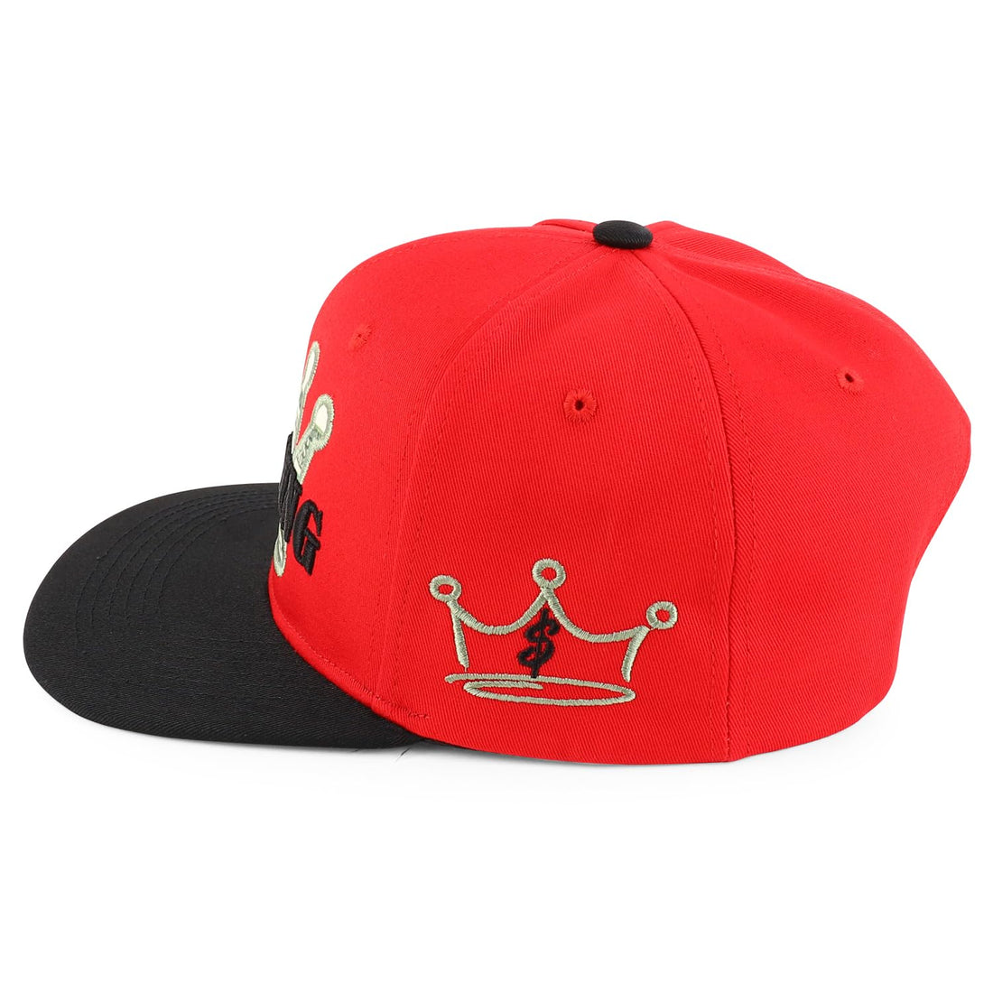 Trendy Apparel Shop 3D Crown Cash King Embroidered 6 Panel Flatbill Snapback Cap