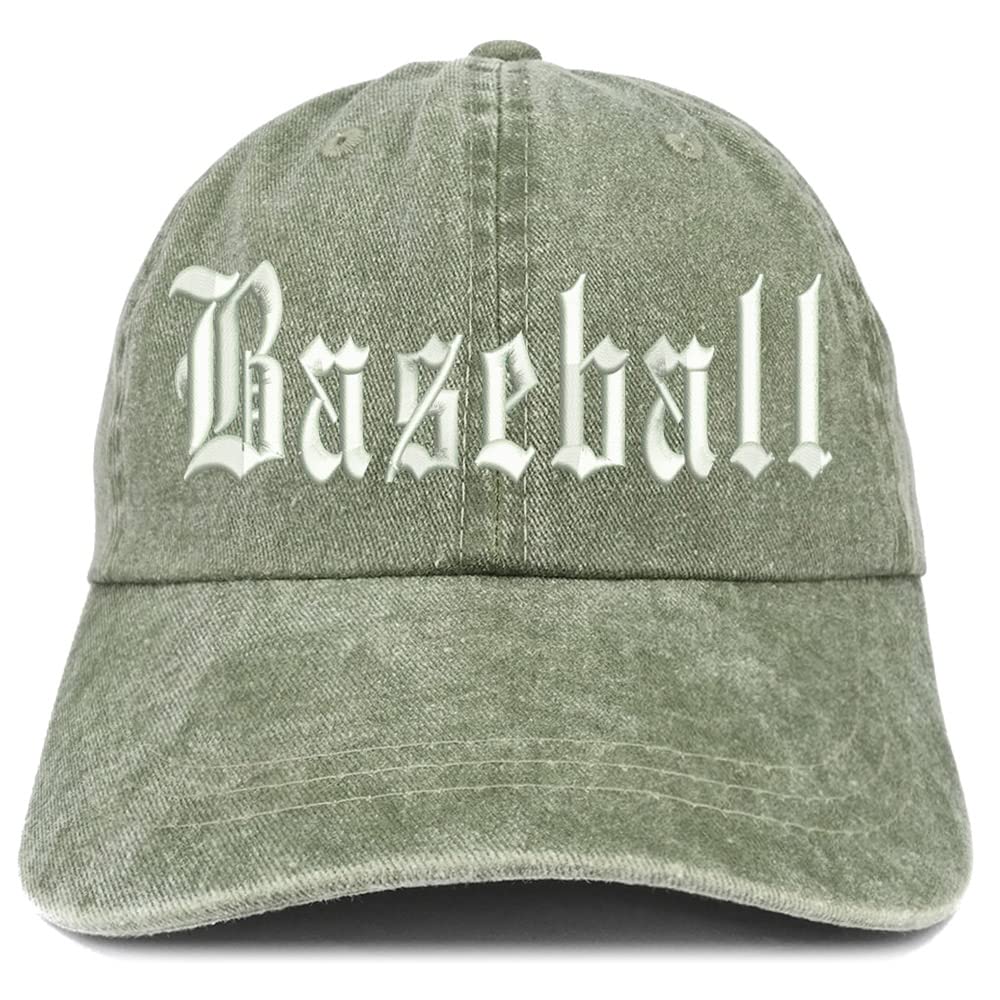 Trendy Apparel Shop Old English Baseball Washed Pigment Dyed Baseball Cap