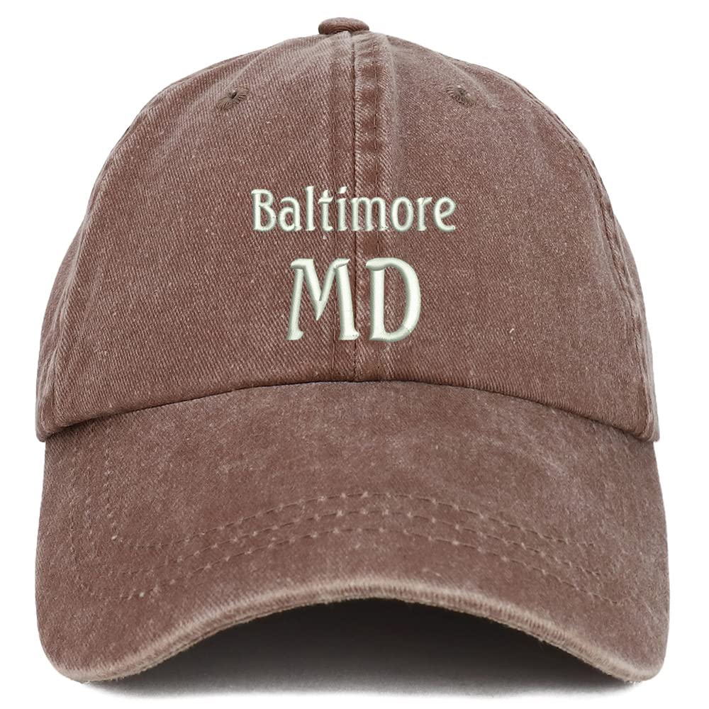 Trendy Apparel Shop Baltimore MD Embroidered Pigment Dyed Washed Baseball Cap