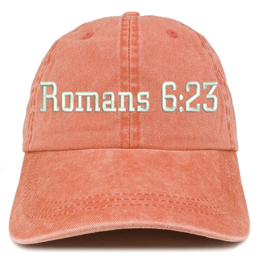 Trendy Apparel Shop Romans 6:23 Washed Pigment Dyed Baseball Cap