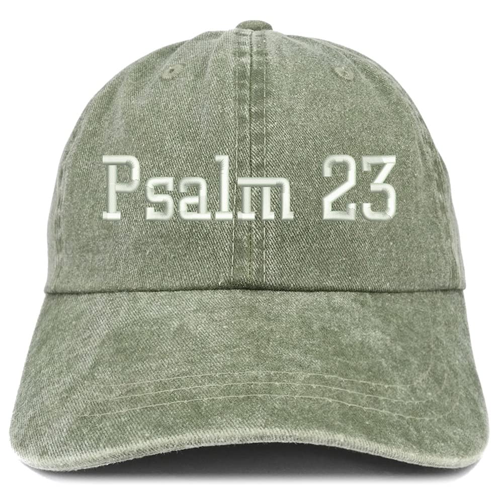 Trendy Apparel Shop Psalm 23 Washed Pigment Dyed Baseball Cap