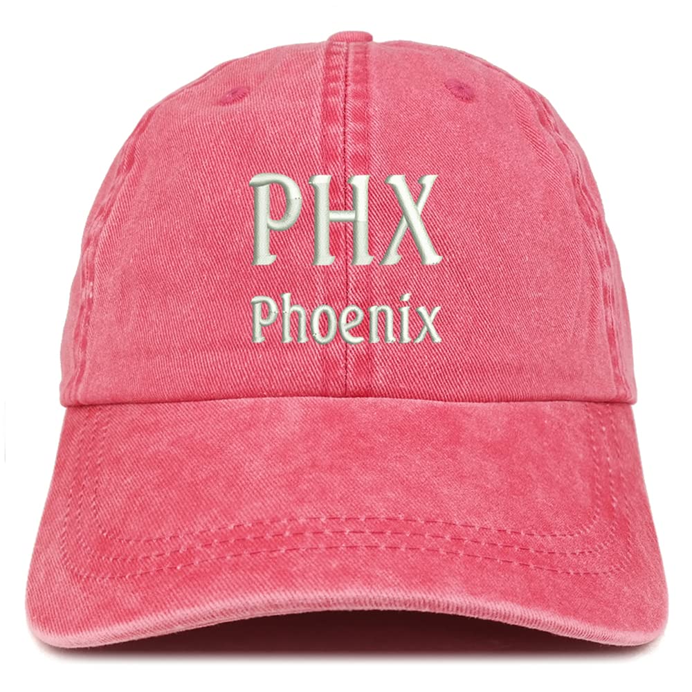 Trendy Apparel Shop PHX Pheonix Embroidered Pigment Dyed Washed Baseball Cap