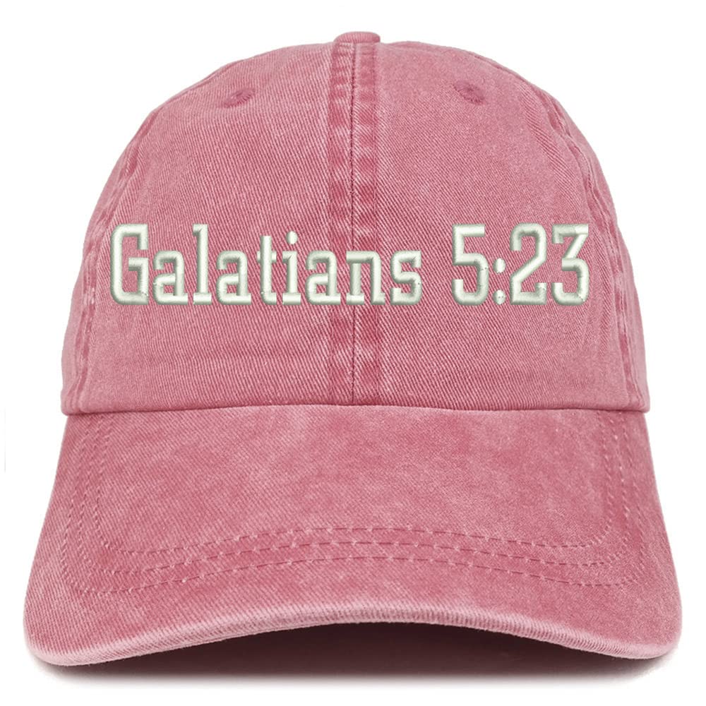 Trendy Apparel Shop Galatians 5:23 Washed Pigment Dyed Baseball Cap