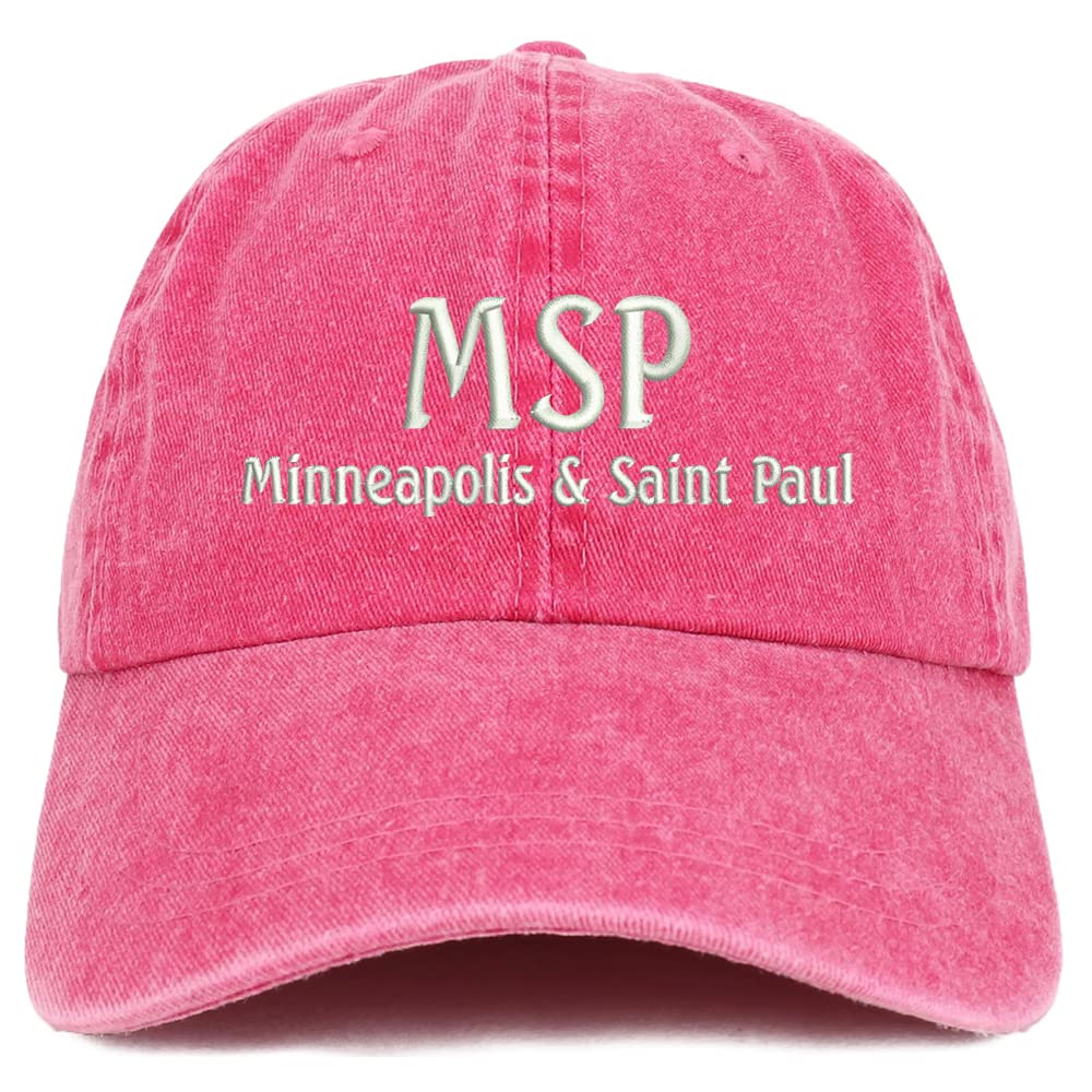 Trendy Apparel Shop MSP Minneapolis and Saint Paul Embroidered Pigment Dyed Washed Baseball Cap
