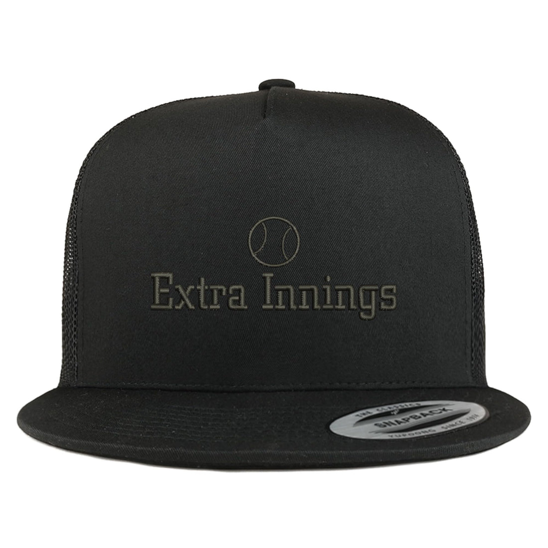Trendy Apparel Shop Football Extra Innings Embroidered 5 Panel Flatbill Trucker Mesh Cap