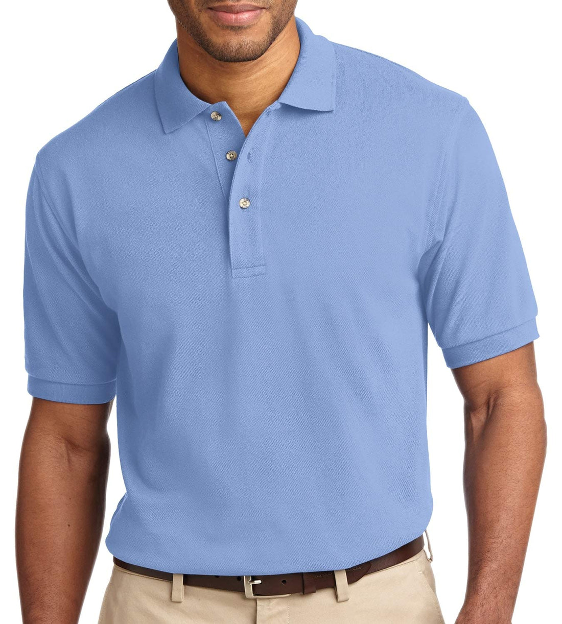 Trendy Apparel Shop Soft Cotton Shrink Resistant Easy Care Heavyweight Durable Men's Polo Big and Tall Shirt