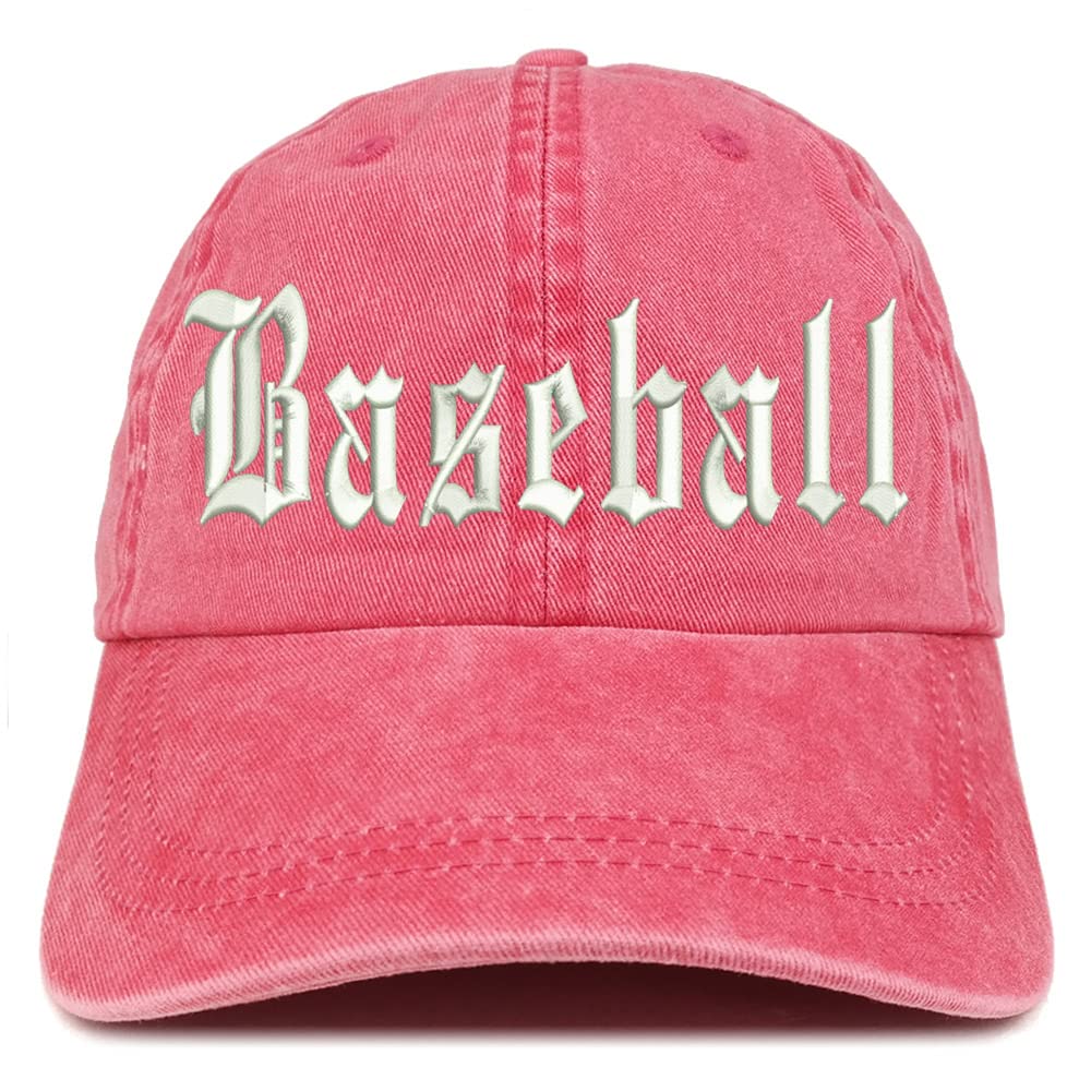 Trendy Apparel Shop Old English Baseball Washed Pigment Dyed Baseball Cap