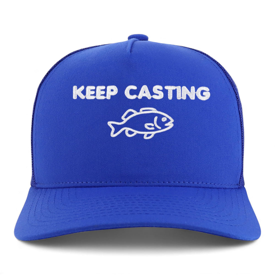 Trendy Apparel Shop Keep Casting Embroidered 5 Panel Snapback Trucker Cap