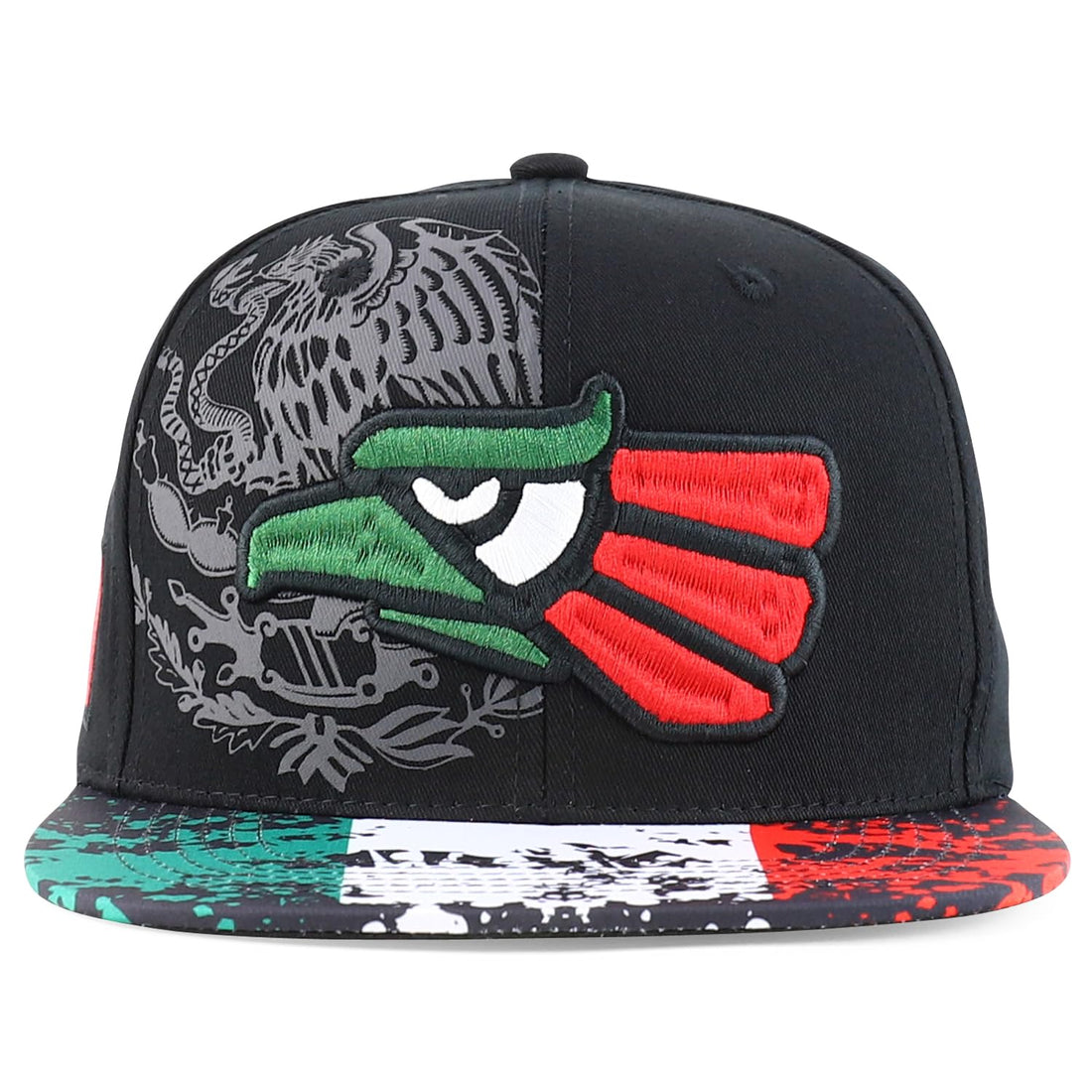 Hecho En Mexico Eagle 3D Embroidered Flat Bill Snapback Cap