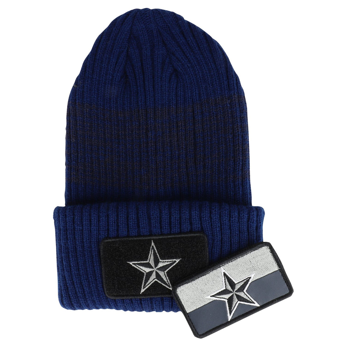 Trendy Apparel Shop Texas Lone Star Embroidered Hook and Loop Patch Long Beanie