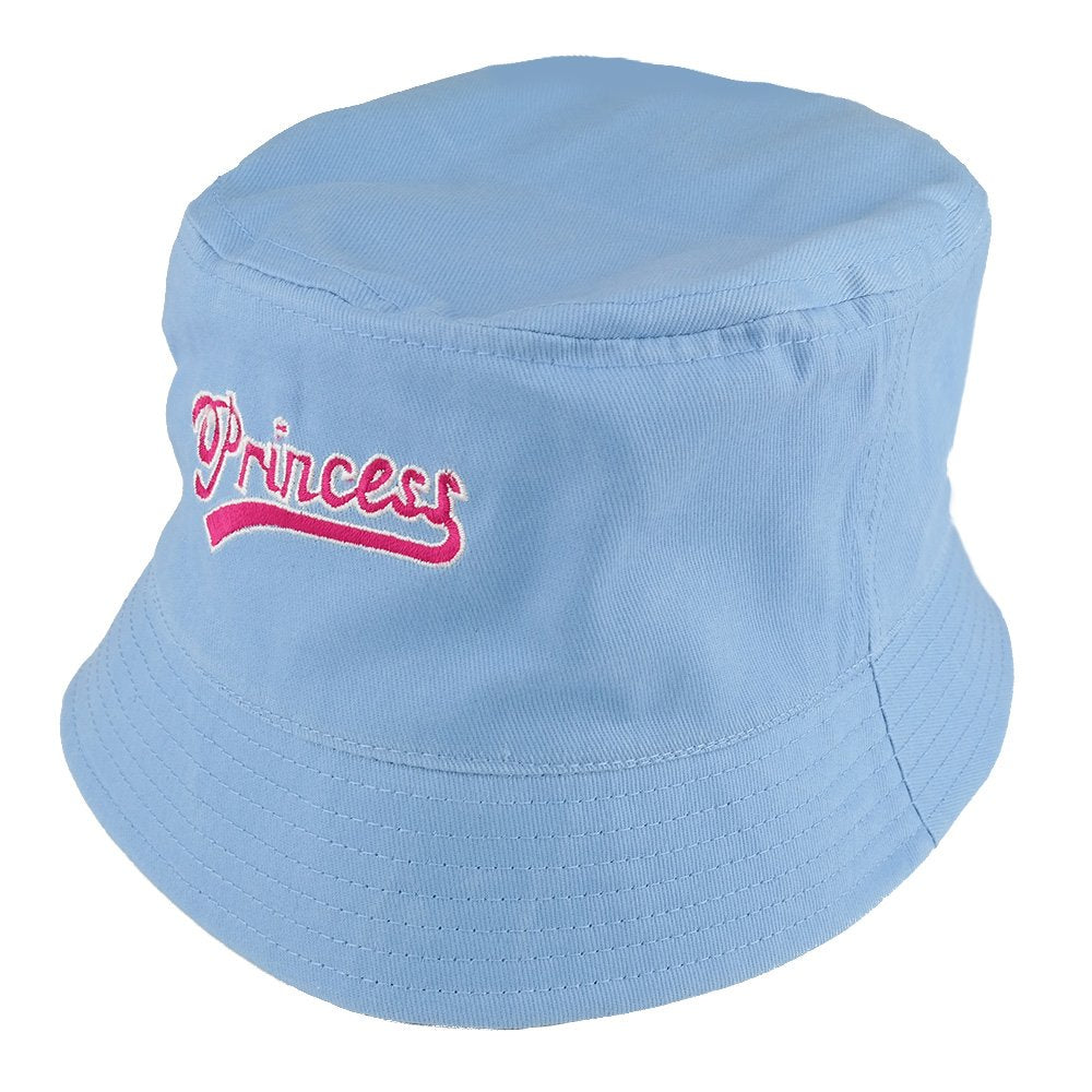Trendy Apparel Shop Girl's Princess Embroidered Youth Size Cotton Bucket Hat