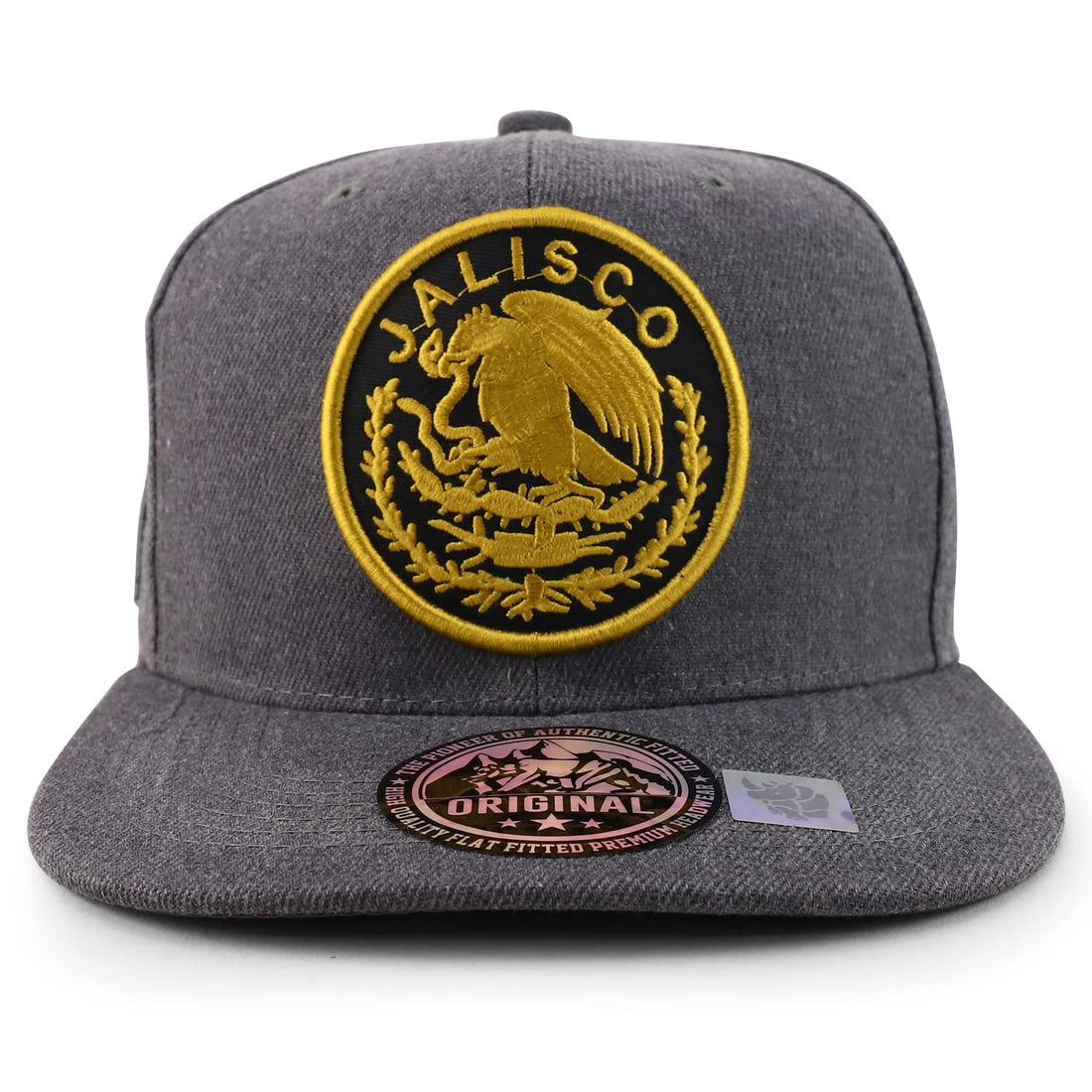 Trendy Apparel Shop Cities of Mexico Circular Logo Embroidered Flatbill Snapback Baseball Cap