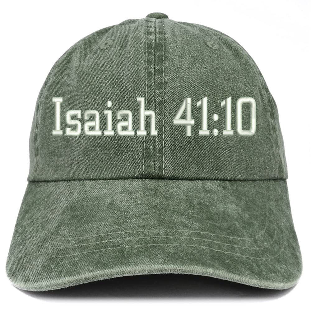 Trendy Apparel Shop Isaiah 41:10 Washed Pigment Dyed Baseball Cap