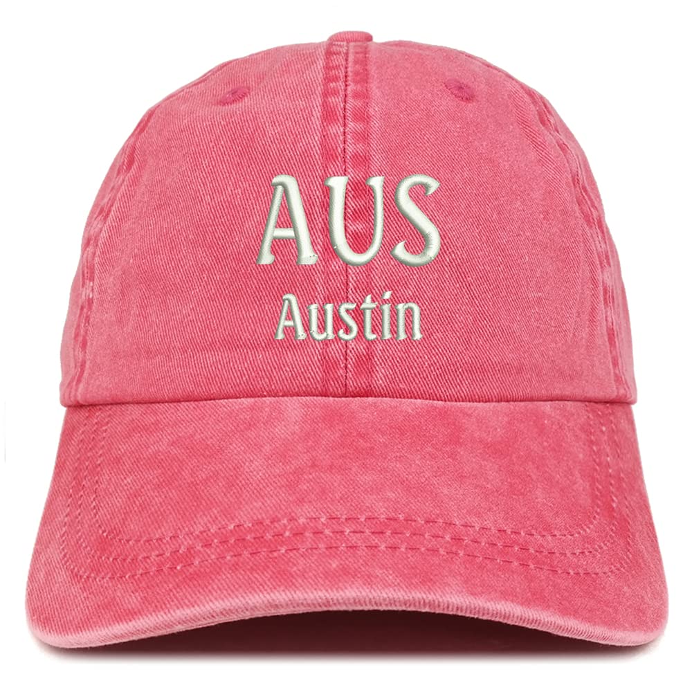 Trendy Apparel Shop AUS Austin Embroidered Pigment Dyed Washed Baseball Cap
