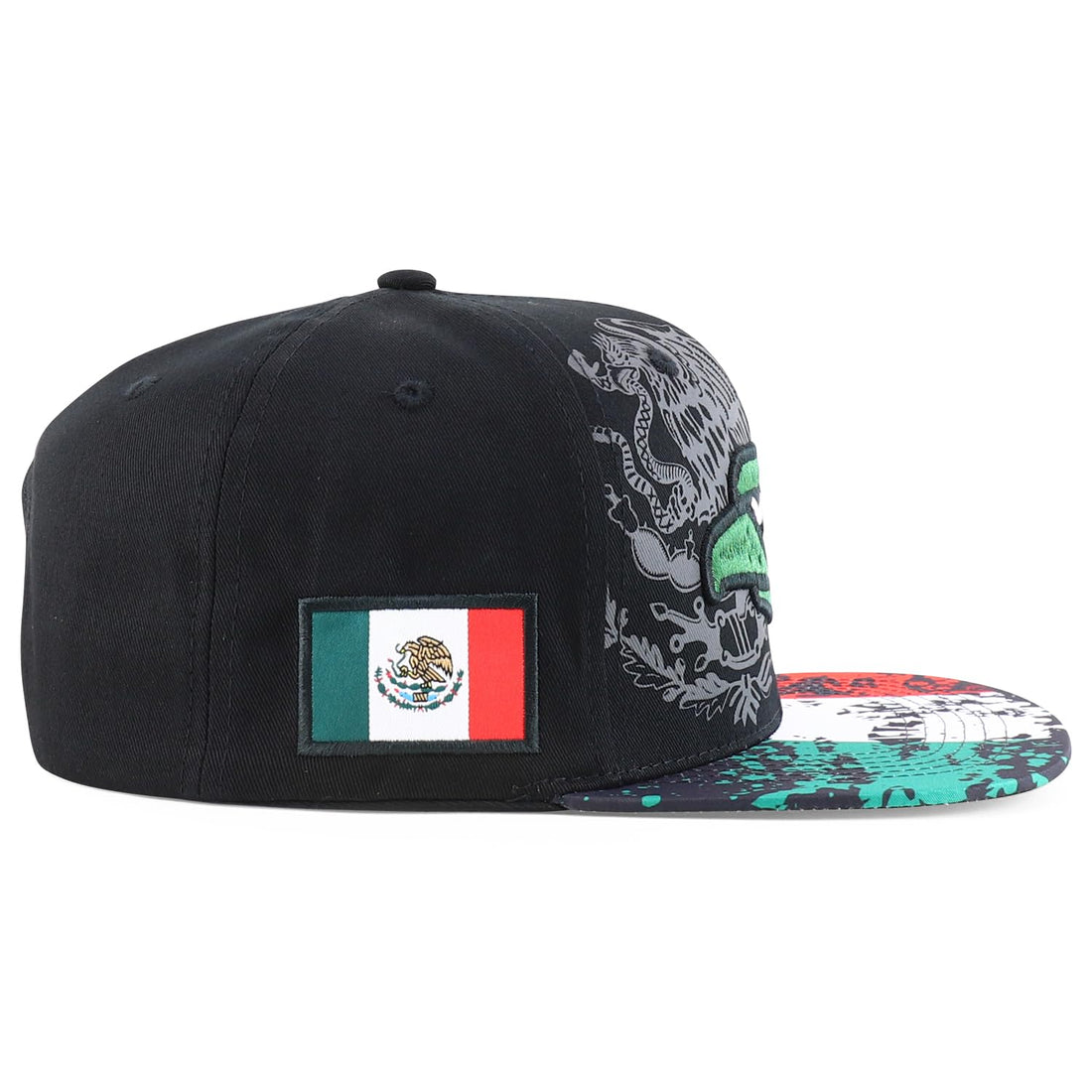 Hecho En Mexico Eagle 3D Embroidered Flat Bill Snapback Cap