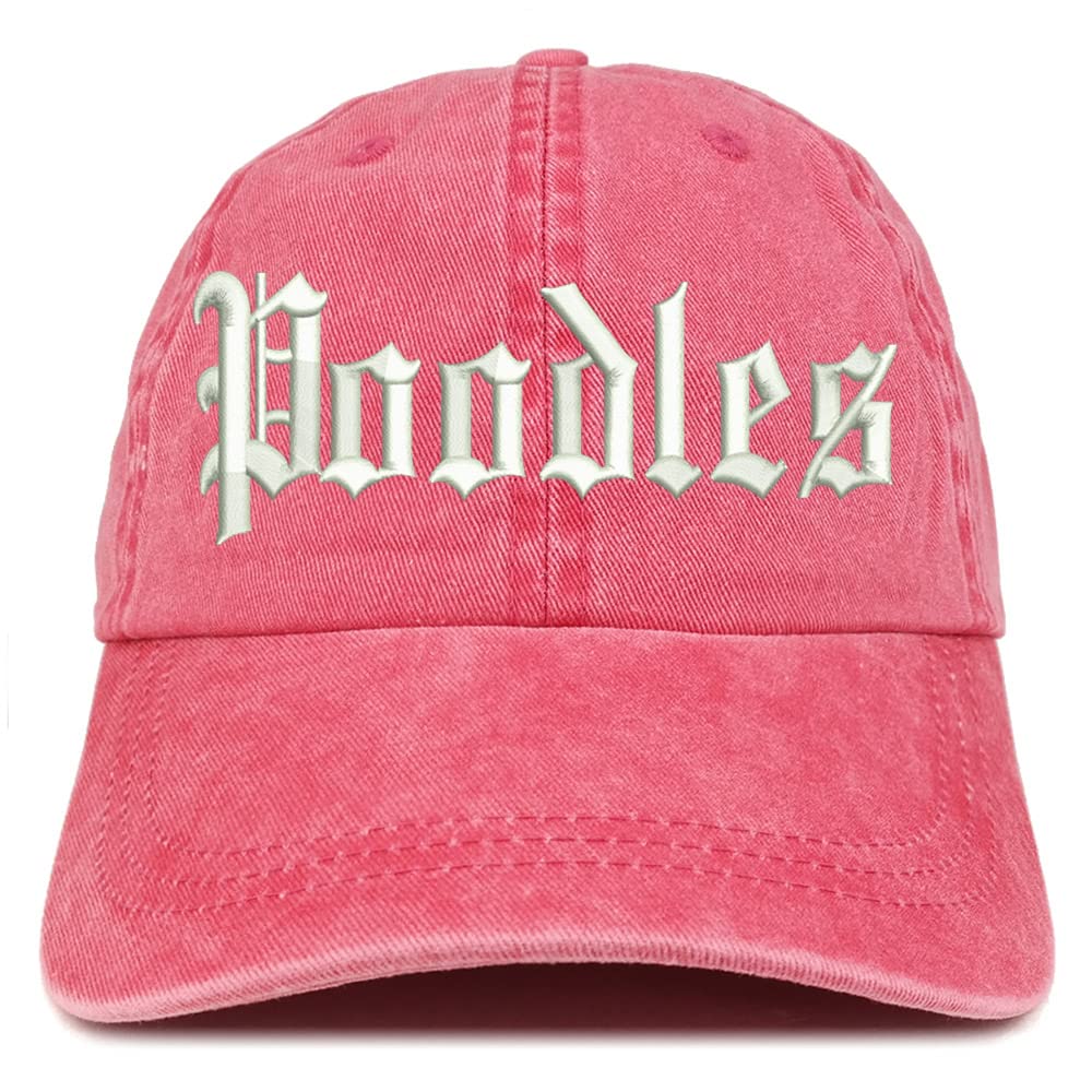 Trendy Apparel Shop Old English Poodles Washed Pigment Dyed Baseball Cap